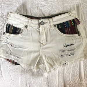 Free People low-rise white shorts